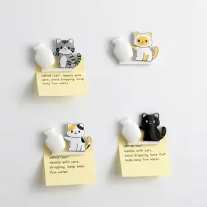 4pcs/set Cute Kitten Pushing Bottle Acrylic Magnetic Refrigerator Magnets Can Be Stuck on Fridge Or Stands Upright, Perfect for Storing Cat Whiskers Or Flower Arrangements, a Gift for Cat Lovers, Home Decor