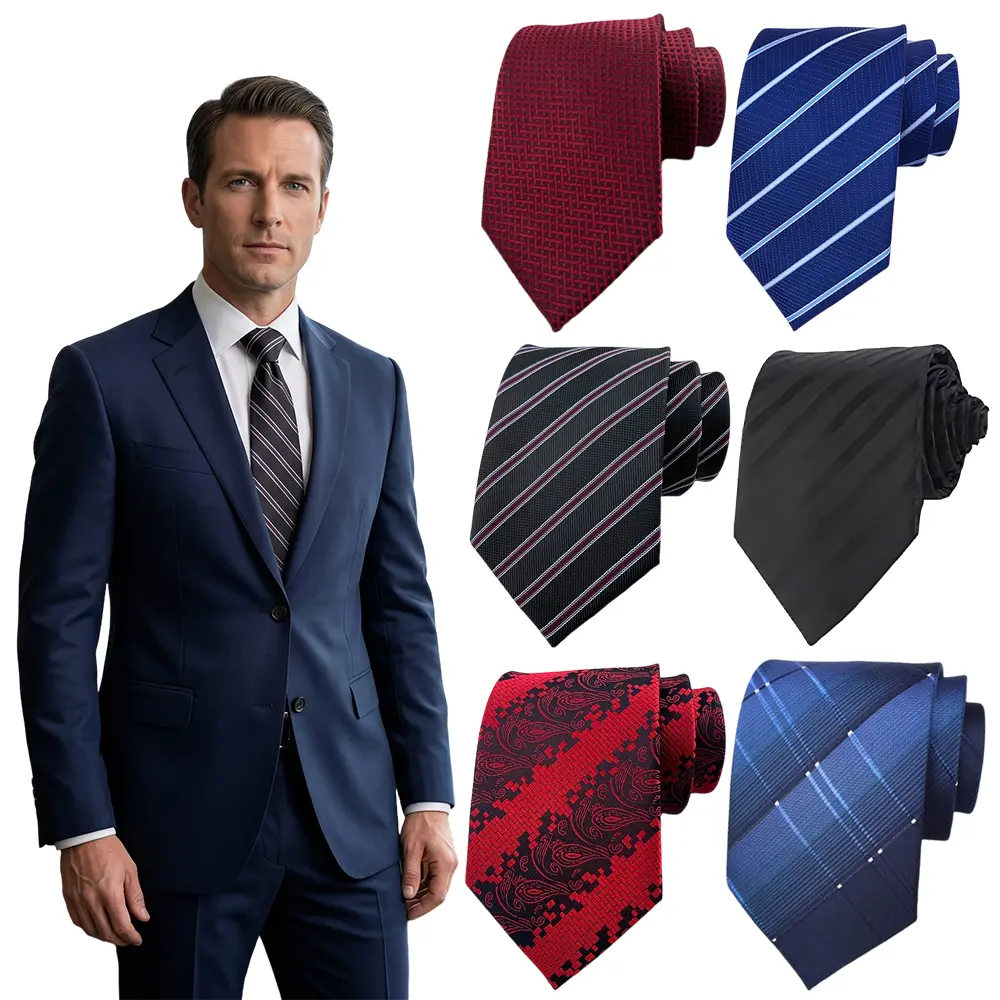 6pcs Men's Business Tie, Jacquard Neck Ties, Classic Necktie, Suit Accessory, Great for Weddings, Graduation, Business, Father's Day