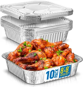 Diplastible Disposable Food-Safe Aluminum Pans with Aluminum Lids