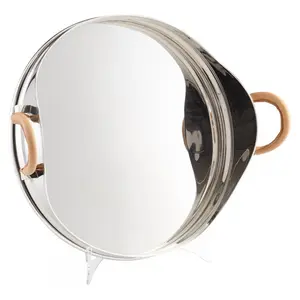 Silver 15.5 Inch Diameter Stainless Steel Tray Made in India - Style: 7667346