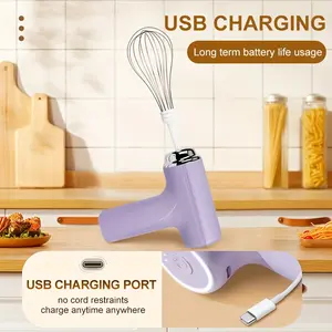 Rechargeable 3-Speed Manual Mixer-Multi-Functional Kitchen Mixer, Baking Supplies, Save Space, Easy to Clean, Durable, Perfect for Home Kitchen