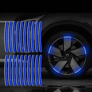 100pcs Reflective Car Wheel HUB Rims Decal Stickers, Night Safety Warning, Anti-Scratch Reflective Stickers for Cars and Motorcycles
