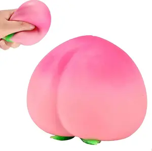 2026 New Giant Peach Squishy Jumbo Slow Rising Big Fruit Squishy Toy Stress Relief Soft Squeeze Fidget Gift Yellow Cheese Shape Sensory Kids Adult Birthday Party Favors