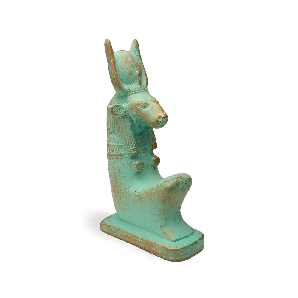 Discoveries Egyptian Imports Hathor Goddess Seated Statue - Handcrafted in Egypt, Mother’s Home Decor Accent for Display Boxes