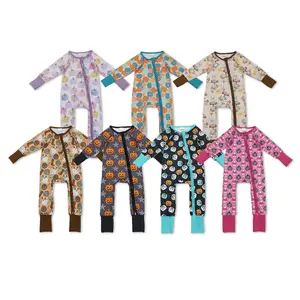 Fall Baby Pumpkin Romper - Long Sleeve Double-Zip Onesie, Soft & Stylish Infant Outfit for Cozy Autumn Days | Trendy Baby Clothes Solid Color Bodysuit Winter Bodysuit