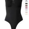 1/2/3 Pack Strapless Shapewear Bodysuit for Women, Tummy Control Slim Body Suits, Solid Strapless Shapewear, Casual Plain Surface, All Seasons, Regular Length