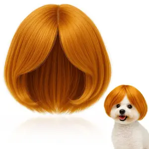 NEW 1PC Funny Dog Cat Cosplay Wig for Halloween, Christmas, Parties, Festivals Pet Wig-Adjustable Costume Amusing Hair Dress Up Decorations (Golden)(Black)