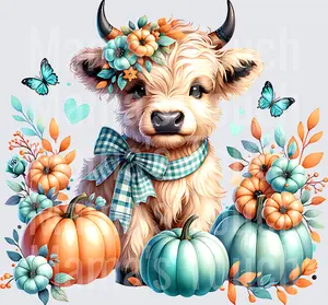 Butterflies Highland Cow