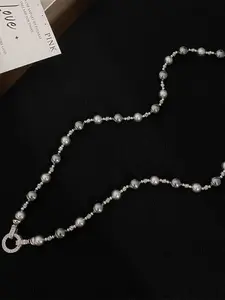 Elegant French Vintage Pearl Sweater Chain Necklace for Women, Long Fashionable Copper Jewelry, Dainty Fashion Jewelry, Perfect Gift for Girlfriend or Best Friend