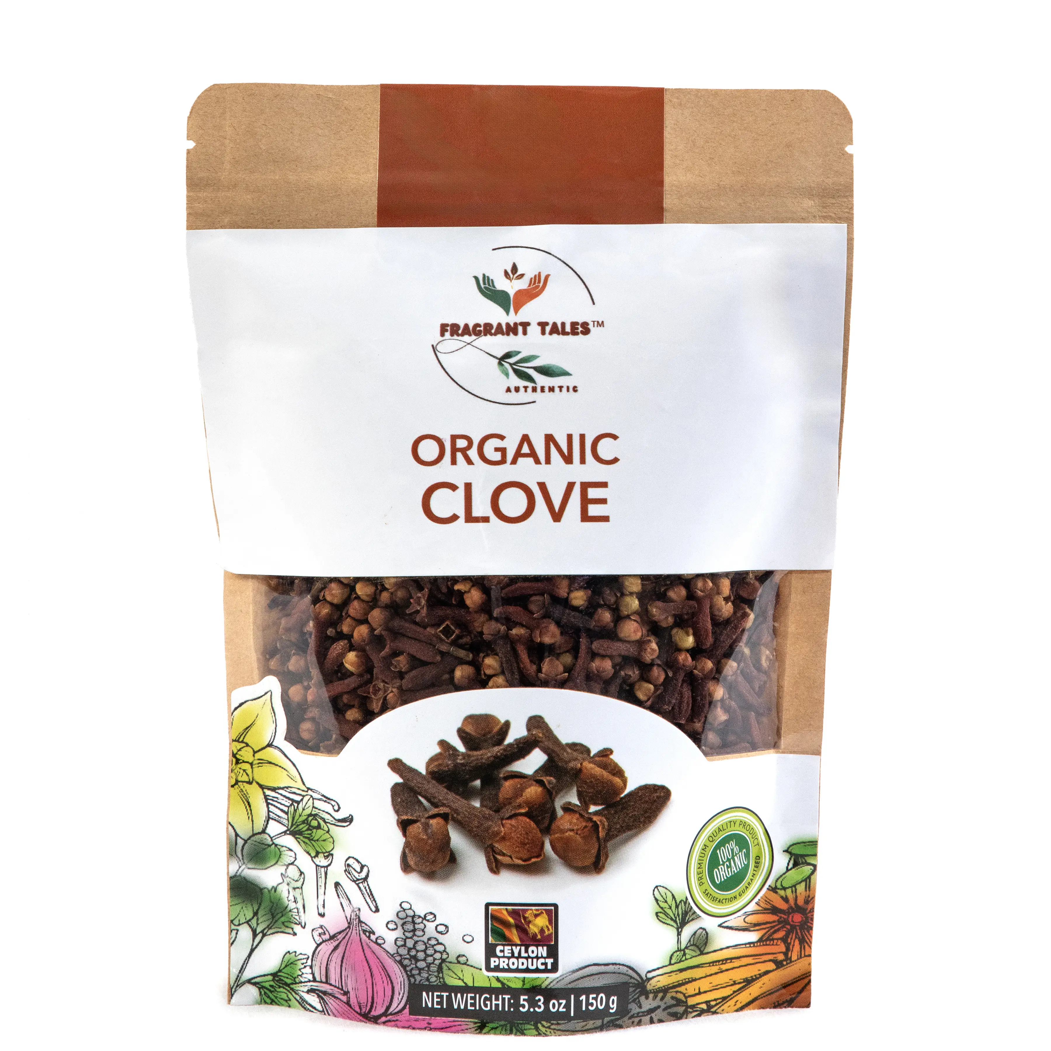 Fragrant Tales Premium Organic Whole Cloves 5.3 oz USDA Certified Sri Lanka Flavor Spice Natural Hand Picked 150 Grams Culinary Excellence