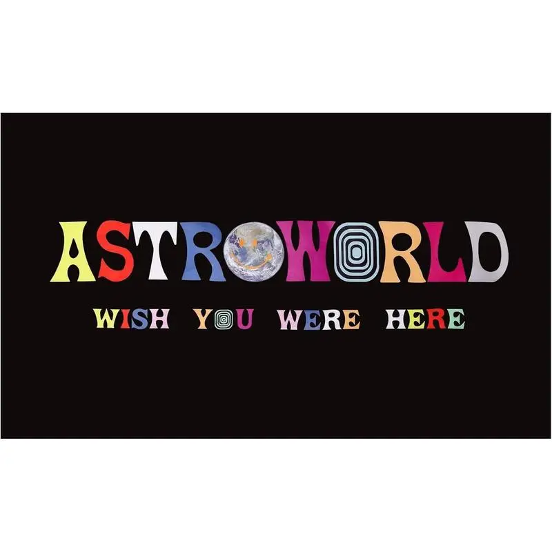 Astroworld Star Tapestry, Black Peach Velvet 40x60 in with Brass Grommets, Indoor College Dorm Room Backdrop Banner Decor (Home & Festive Party Supplies), Indoors