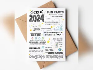 Katie Doodle ® - Graduation Card 2024 (Back-in Class of 2024) with Envelope