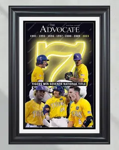 [Sale Up To 40%] [Unframe] LSU Baseball 2023 National Champions Newspaper Poster, "Stadium Glory" Seventh Title Commemorative Front Page Print