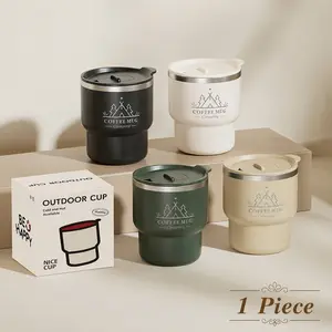 304 Stainless Steel Insulated Water Cup, Dual-Layer Vacuum Design, Leak-Proof Lid, Long-Lasting Heat Retention, Ideal for Office & Commute