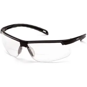 Pyramex Ever-Lite Reader Safety Glasses with Black Frame and Clear H2MAX Anti-Fog Lens