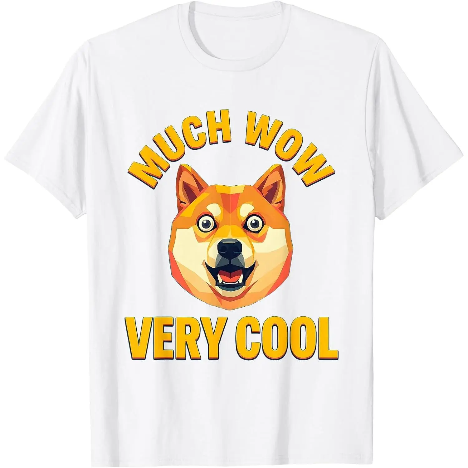 100% Cotton Much Wow Very Cool Funny Internet Meme Design T-Shirt Unisex White Clothing Streetwear