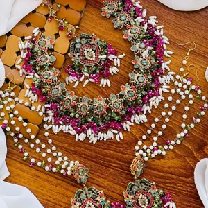 Nauratan Necklace Earrings Tika Set *MOST DEMANDED ITEM*