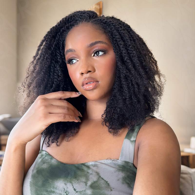 [1 Packs ]QVR Brazilian Remy Hair Afro kinky Bulk Human Hair For Braiding Dreadlock Hair