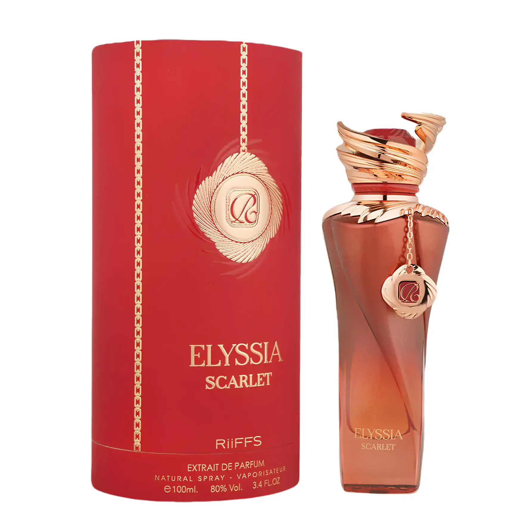 Riiffs Elyssia Scarlet for Unisex Extrait de Parfum Spray, 3.4 Ounce