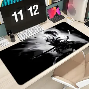 Japanese samurai Musashi Miyamoto Mouse Pad Mouse Pad Design XXL 1000×500mm 900×400mm 800×400mm 600x300mm Large Gaming Mouse Pad - Extended, Thick, Non-Slip Rubber Base Desk Mat with Precision Stitched Edges - Washable Large Desk Pad