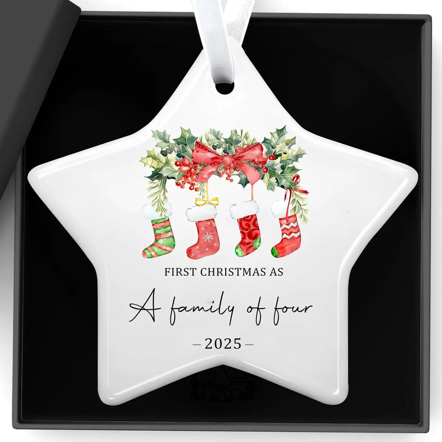 Christmas Ornaments Our First Christmas As A Family of Four Ornament Personalized Star Baby First Xmas Ornaments 2025 Girls Boys New Parents Gifts for Couples,Mom,Dad,Newborn Xmas Tree Decorations