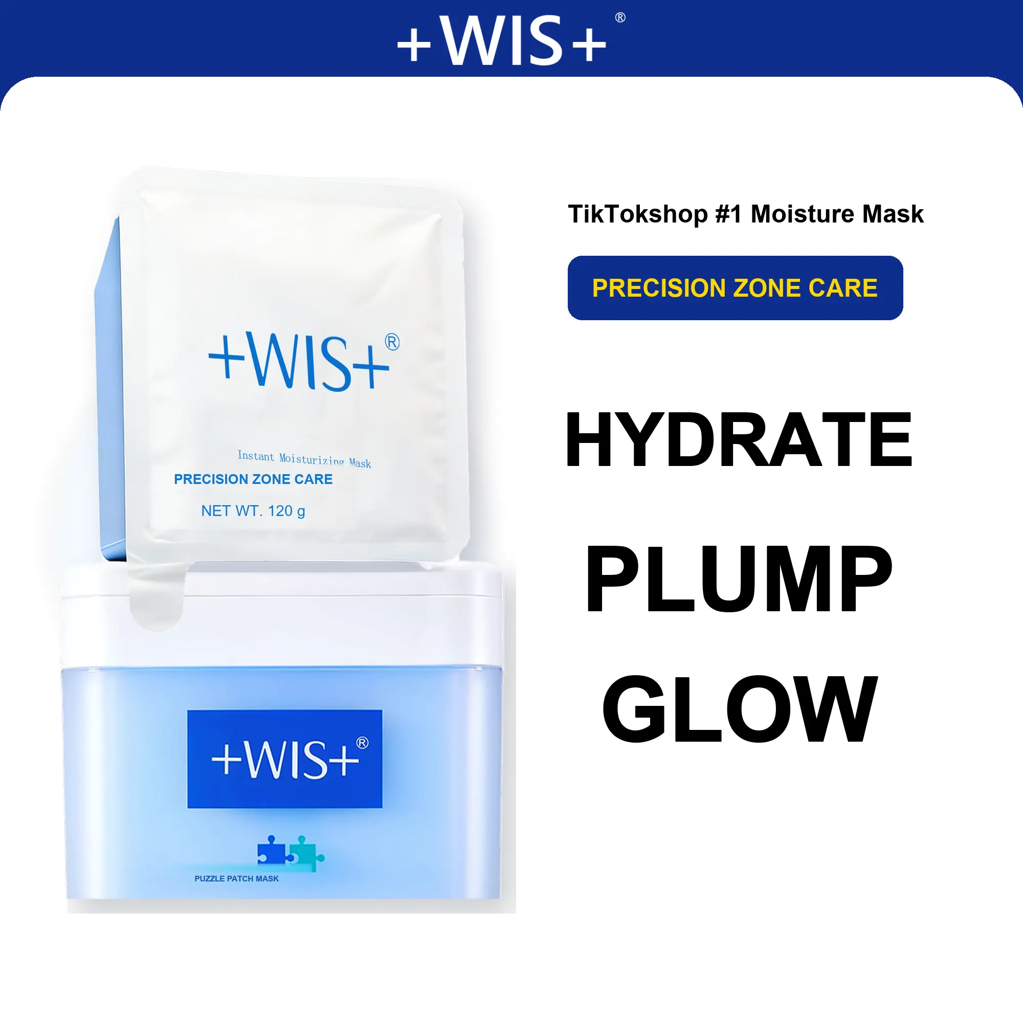 WIS PDRN Collagen Multi-Zone Toner Pads, Instant Hydrating & Plumping Facial Mask Pads for Face, Eyes, Neck & Targeted Care, with Peptides & NAD+, 120g