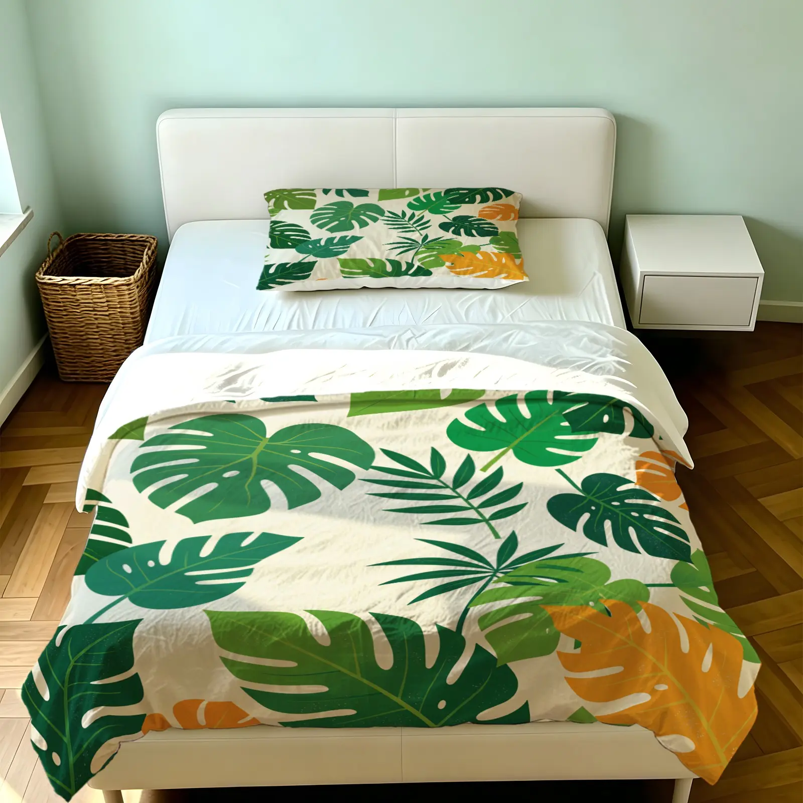 2/3Pcs Tropical Plant Print Duvet Cover Set, Multiple Styles, Soft, Comfortable And Breathable, Suitable For Bedroom Bedding, Suitable For All People, Perfect Gift Choice (Without Filler And Pillow Insert)