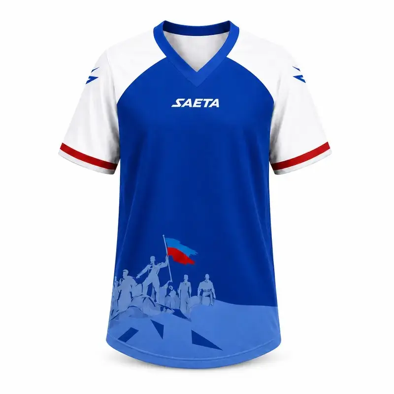 Haiti Soccer Jersey Men Women V-Neck Short Sleeve Athletic Shirt, Lightweight Breathable Summer Fan Jersey for Game Day Party, Country Pride Outfits S-5XL