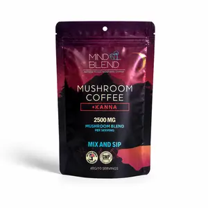 Mind Blend Mushroom Coffee with Kanna, 10 Servings, Lion's Mane, Cordyceps, Kanna & More for Stress and Cognition, USDA Organic | Made in the USA | Adaptogens Supports Energy, Gut Health, Mental Focus