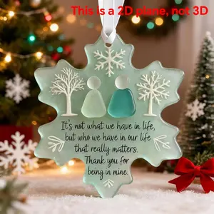 Snowflake Friendship Decoration, Art Acrylic Ornament, Perfect Heart Memorial Christmas Tree Decor, Christmas Ornaments, Holiday Gift for Friends