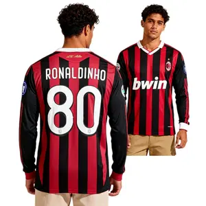 0910 Ronaldinho 80 Home Football Short Sleeve Jersey Champions League