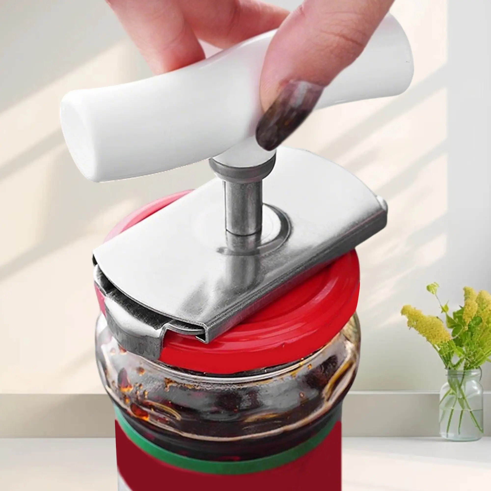 2 Counts Adjustable Jar Opener, Multipurpose Bottle Opener Lid Opener to Get Lids Off Easily, Kitchen Accessories for Weak Hands, Seniors with Arthritic, White and Green