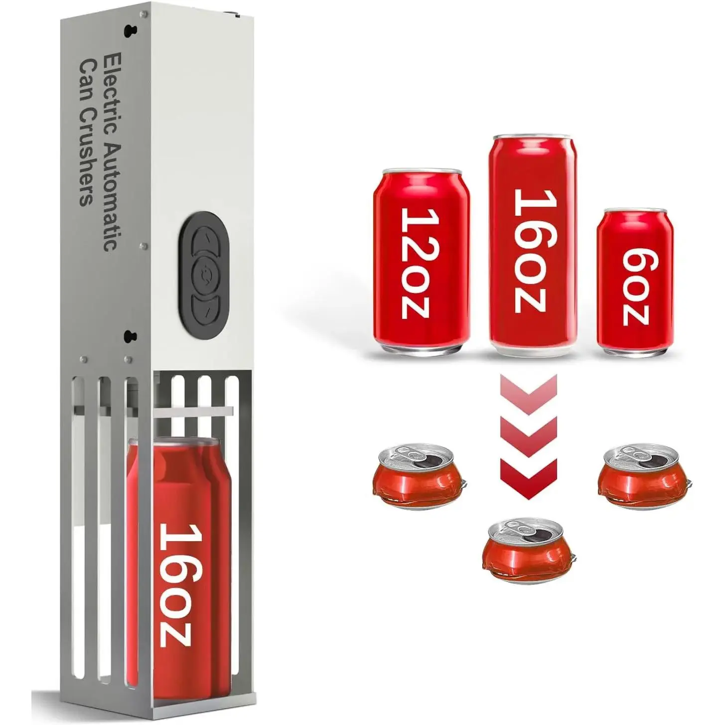 Automatic Can , Electric Can Crushers Wall Mounted, Heavy Duty Can Smasher for Recycling 12oz&16oz  Seltzer, Soda,  Cans and Plastic Bottles, House Warming Gifts