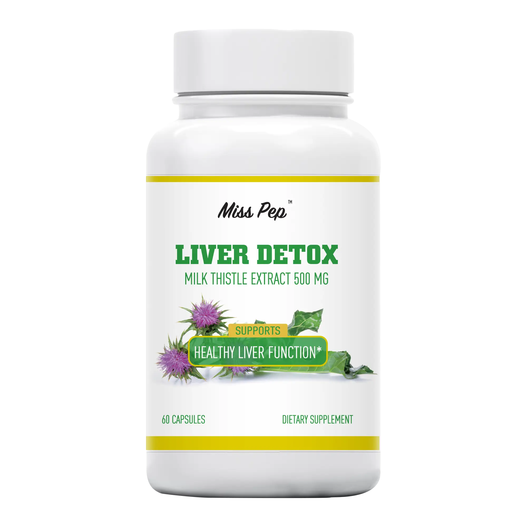 MissPep Milk thistle Liver Detox 60 Capsules Artichoke Extract Supports Healthy Liver Function
