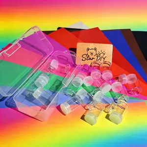 Star DIY Bead Storage Jars - Airtight Craft Organizer with Lid Clear Plastic Container for Seed Beads Glitter & DIY Supplies