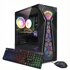 STGAubron Gaming PC Computer Desktop, Intel 10th Gen G5905 3.5G, Radeon RX 580 8G, 16G DDR4, 1T SSD, WiFi 6, BT 5.0, RGB Fan x 4, Windows 11 Home