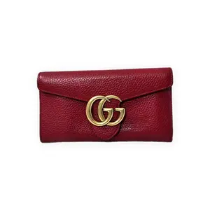 Pre-owned GUCCI GG Grained leather Shoulder Bags GG Marmont Red Very Good S014260405279