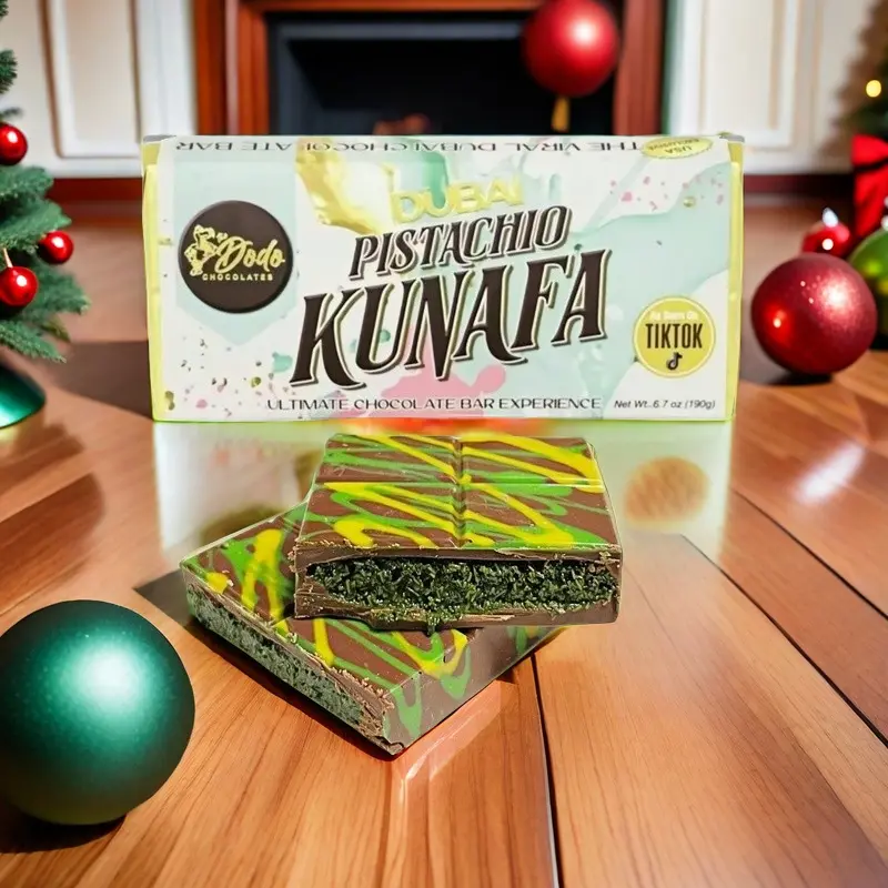 Viral Dubai Milk Chocolate PistachioKunafa Ultimate Chocolate BarExperience Dessert Snack Bonbon Flavor
