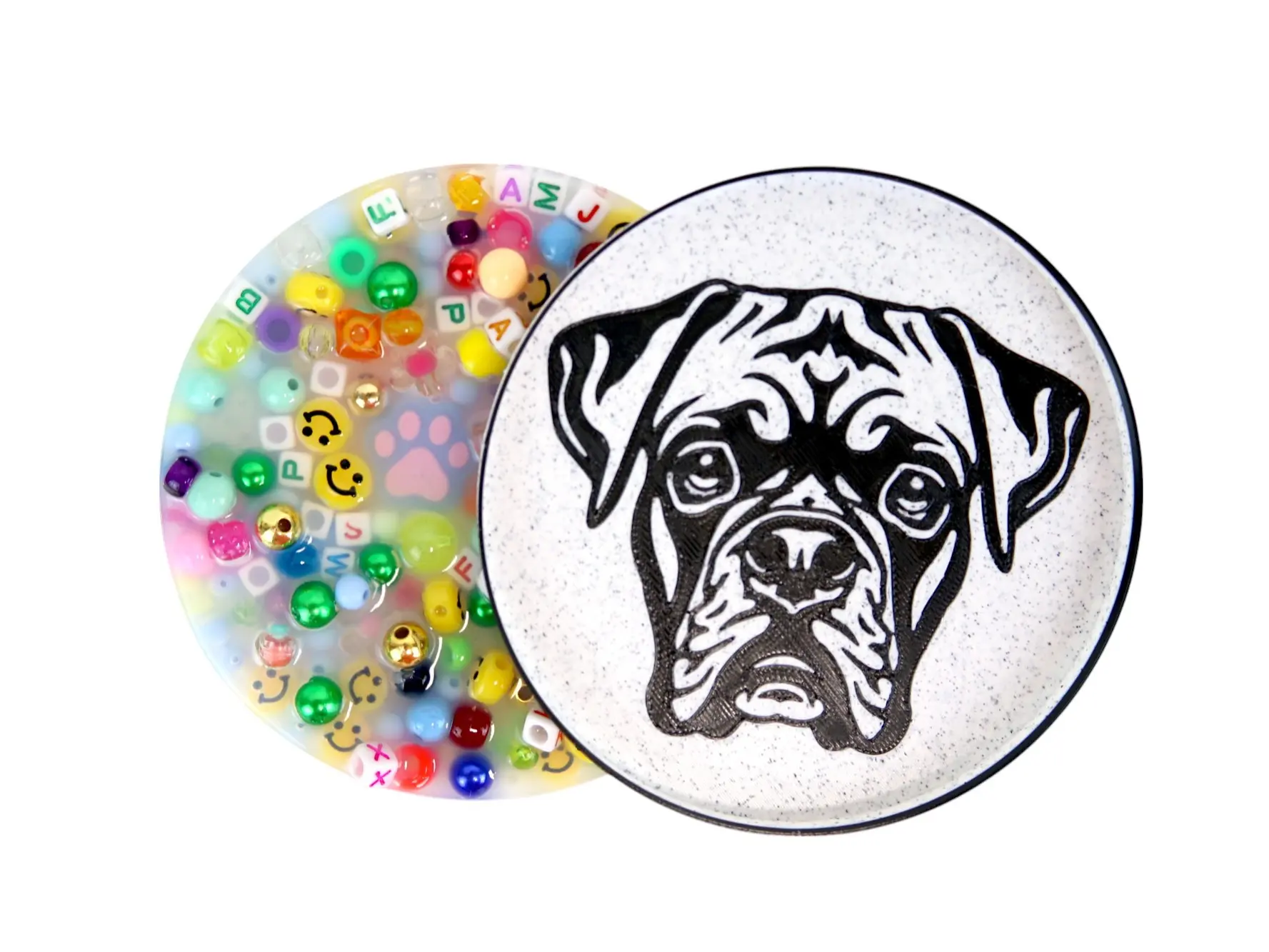 Dog - Boxer Face Picky Pad and Tray- Satisfy Your Urge to Pick, Pop and Peel Stress-Free!