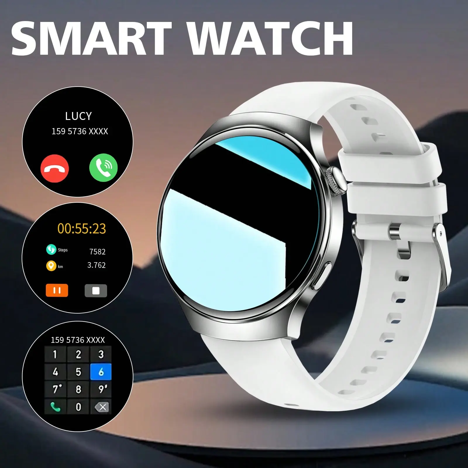 Mini Round Smartwatch for Men & Women | 1.28" Bluetooth Calling Watch with Custom Watch Faces, Music Control & Notifications, Remote Shutter, Holiday Gift