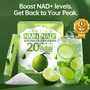 IKOTIET NMN+NAD+ Nutritional Supplements | All-in-one Formula | Promotes cellular energy, DNA repair, anti-aging, enhances brain function, and boosts feminine charm | Lemon/Lime Flavor | 20 sachets per box + 1 free trial pack Edible Vitamin, Metabolism