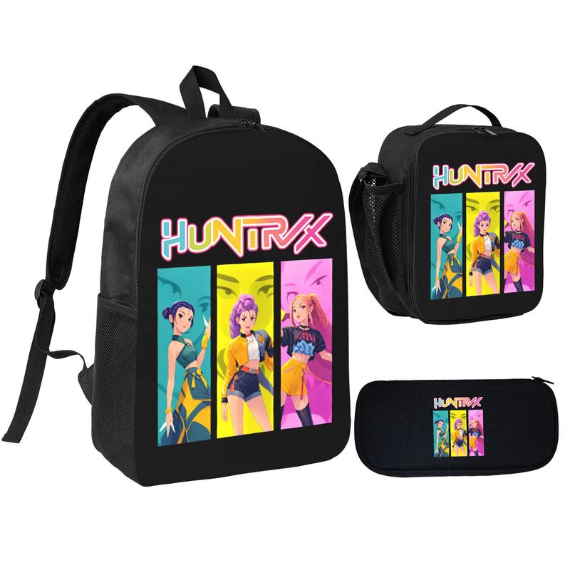 3pcs Huntrix Girls Kpop Demon Hunters Backpack Shoulder Bag Pencil Case ...