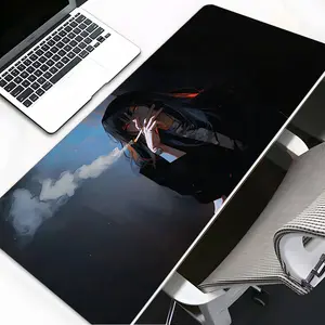 Anime Girl Smoking Art design Large Gaming Mouse Pad, Anime Mousepad, desktop decoration protection pad, rubber pad non-slip lock edge work pad, multi-size mouse pad suitable for laptop, desktop computer games, work, gift for boys, girls