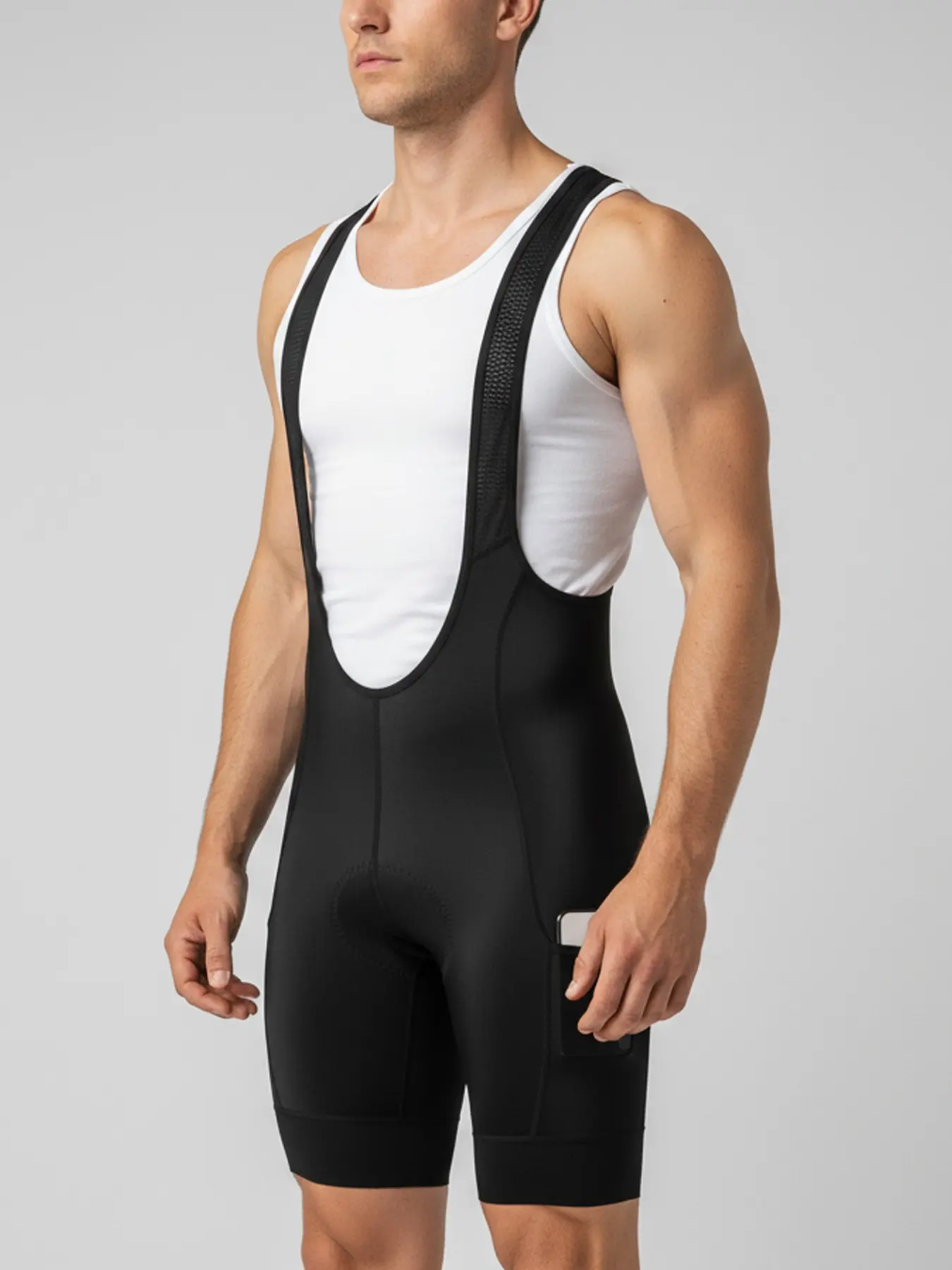 Men's Cycling Shorts with Waist Belt, High Elasticity Sponge Seat Pad, Anti-Slip Leg Straps, Breathable Lightweight Racing Shorts, Active Shorts, Riding Shorts, Sports Wear