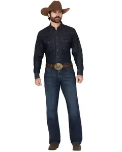 Wrangler Men's Retro Men'S Medium Wash Low Rise Relaxed Bootcut Jeans - Wrt20jh