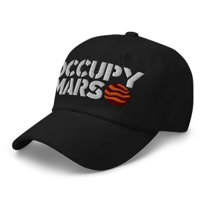 RIVEMUG NG Occupy Mars Embroidered Curved Bill Cap Relaxed Fit Low Crown Astronomy Space Explorer Rocket Science Dad Hat
