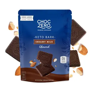 ChocZero Milk Chocolate with Almonds Keto Bark, 6 Ounce (Pack of 1)