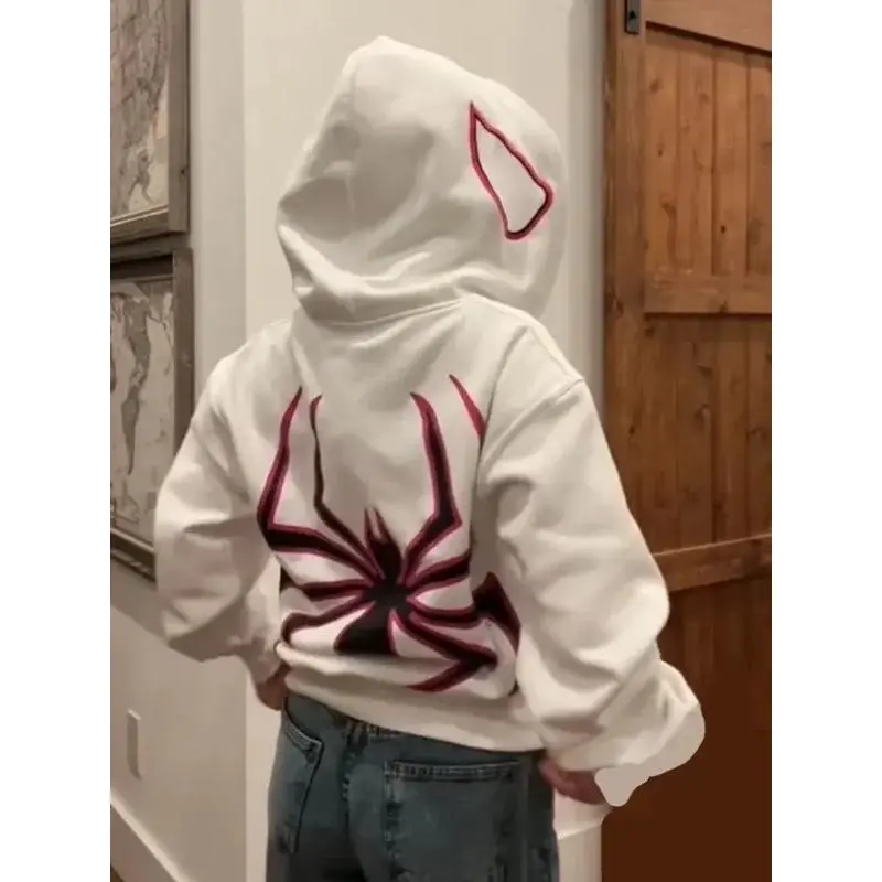 New style2025 men's and's fashion hoodies with spider print sweater
