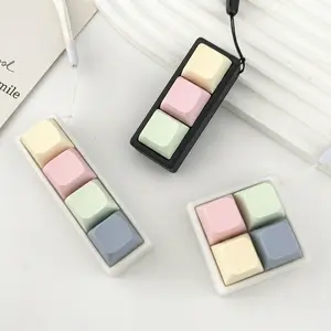 Colorful Keychain Fidget Toy – Portable Mechanical Keyboard Clicker, Durable Silicone Stress Relief Accessory, Pocket-Sized Decompression Gadget for Adults & Women, Backpack-Friendly Design