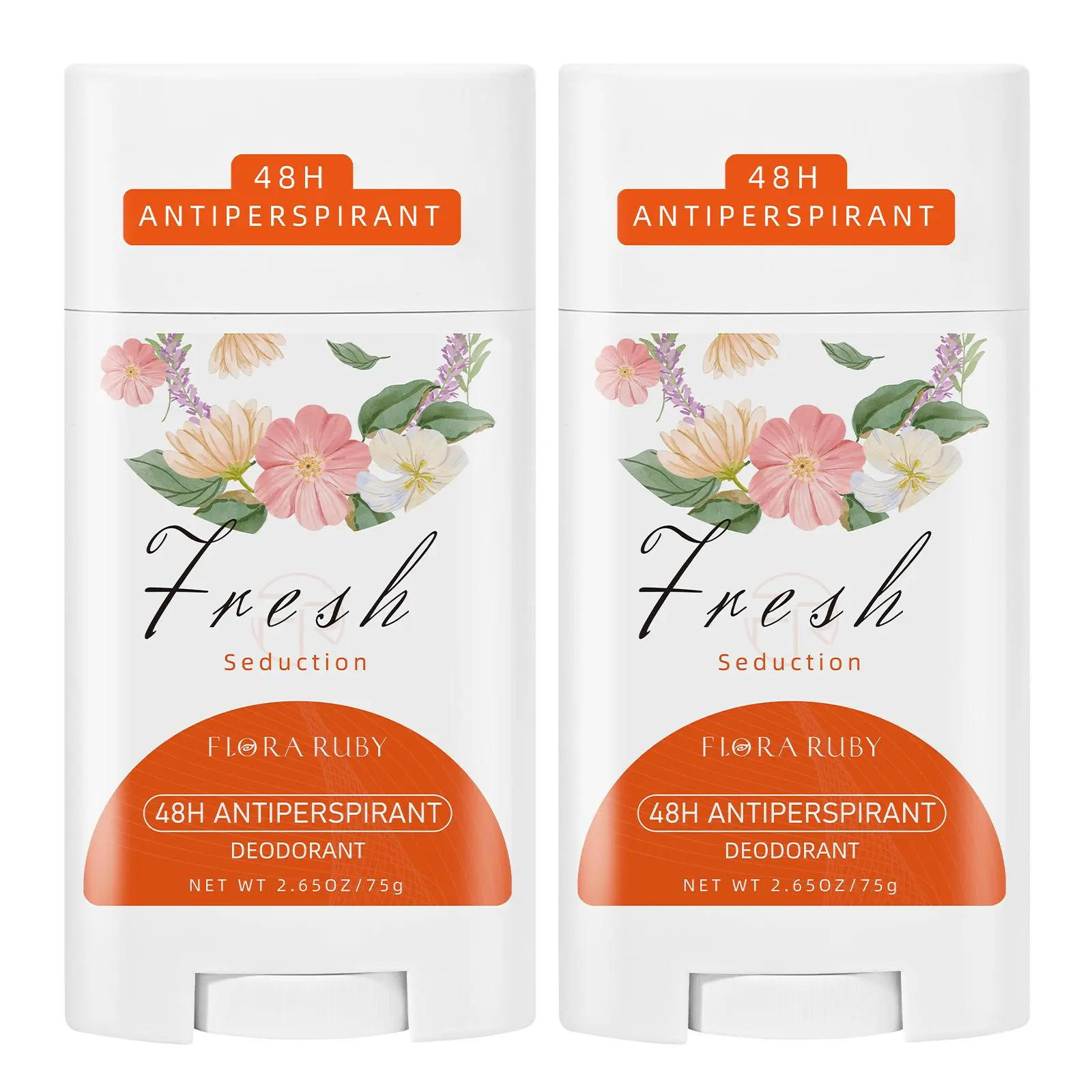 Flroa Ruby Aluminum-Free Deodorant Balm, 2-Pack, Natural Ingredients, Paraben Free, Long-Lasting Freshness, Unisex Formula